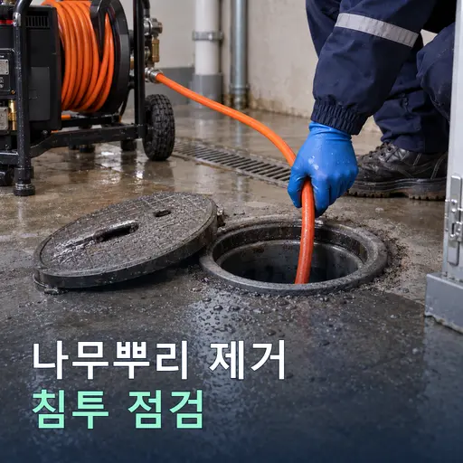 나무뿌리 침투 제거