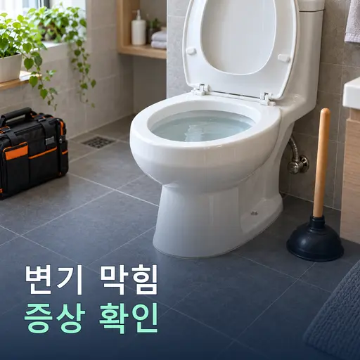 변기 막힘 — 셀프 가능 범위 vs 출장 필요