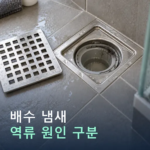 욕실 배수구 냄새·역류 원인