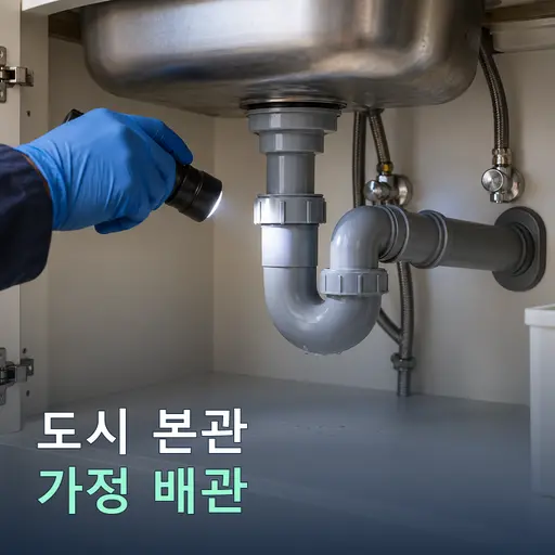 도시 본관과 가정 배관